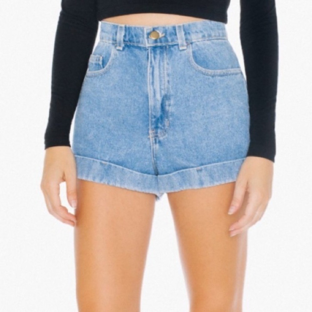 American Apparel high waist denim shorts size 26